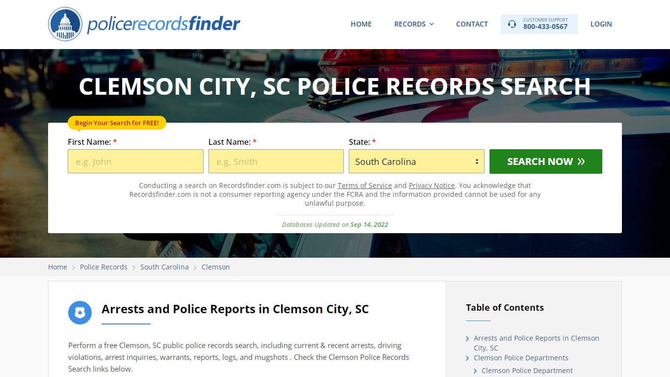 CLEMSON CITY, SC POLICE RECORDS SEARCH - RecordsFinder